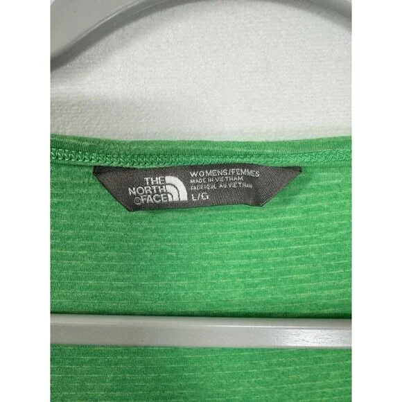 The North Face V-Neck Shirt Size Large Green Short Sleeve Lightweight Front Seam - Picture 3 of 9